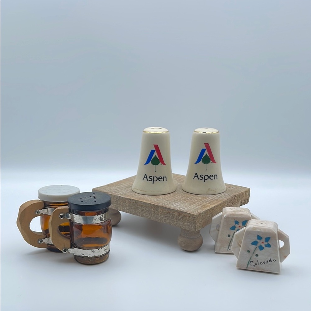 Popular Destinations Souvenir Colorado Salt and Pepper Shakers‎ Lot of 3 Sets